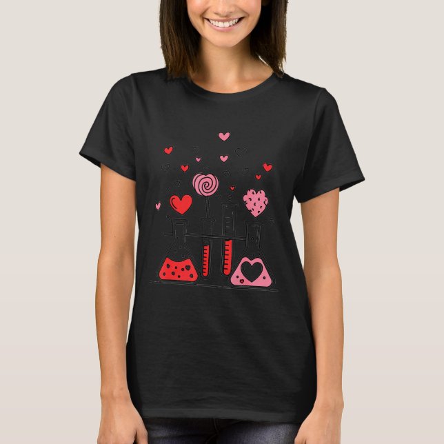 Camiseta Valentines Day Vibes Science Teacher 100 Days Of S (Anverso)