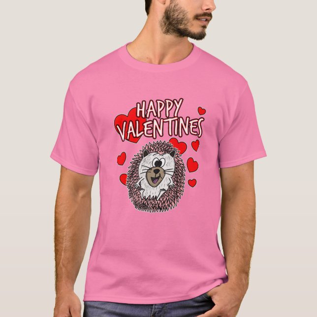 Camiseta Valentines Hedgehog Wildlife Nature Animal Lover (Anverso)