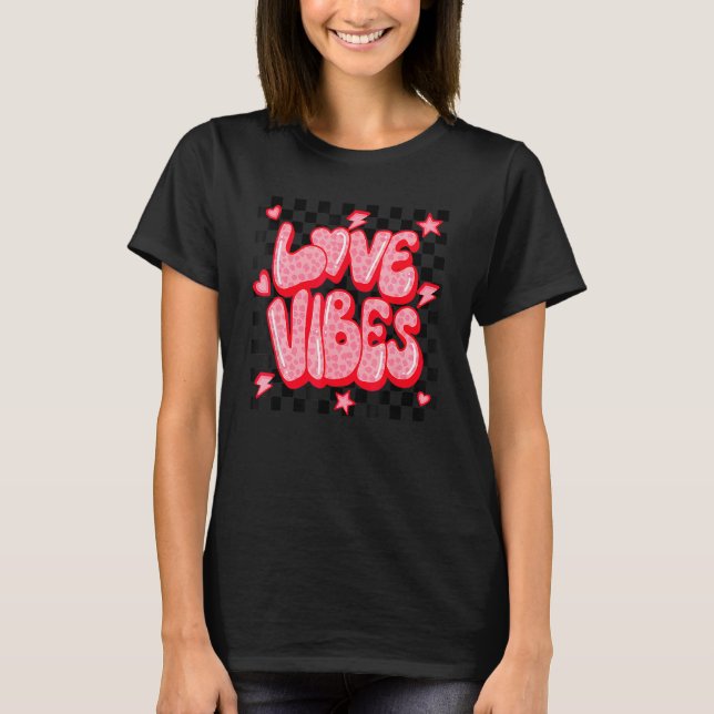 Camiseta Valentines Leopard Groovy controla el amor vibes V (Anverso)