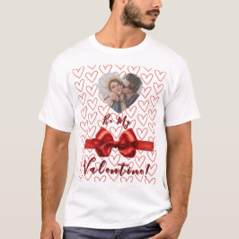 Camiseta Valentines Red & Pink Customizable Photo T-Shirt