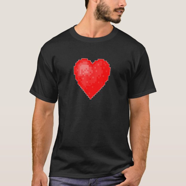 CAMISETA VALENTINE'S RETRO 8 BIT HEART (Anverso)