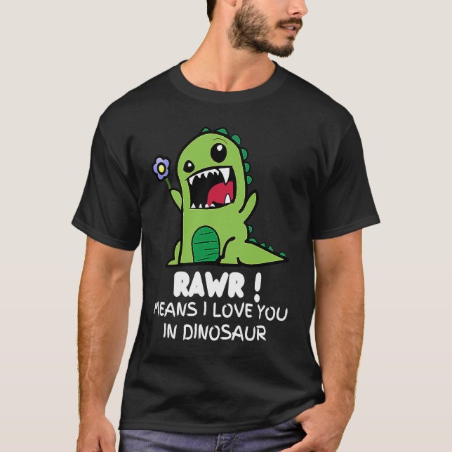 Camiseta Valentine's Rex Cute Dinosaur (Anverso)