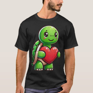 Camiseta Valentines Turtle Heart Lover Chicas de niños dive