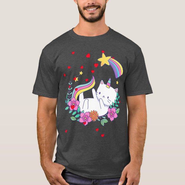 Camiseta Valentines Unicorn Cat Kittycorn (Anverso)