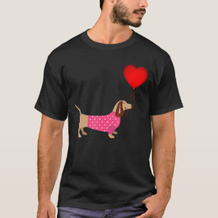 Camiseta Valentines Weiner Daschund Doxie Con Vestido De Pe