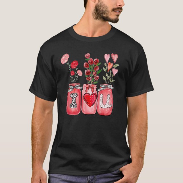 Camiseta Valentineu2019s Day I Love You Retro Flower Wildfl (Anverso)