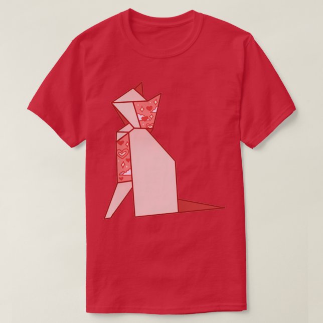 Camiseta valentinex27s día origami cat (Diseño del anverso)