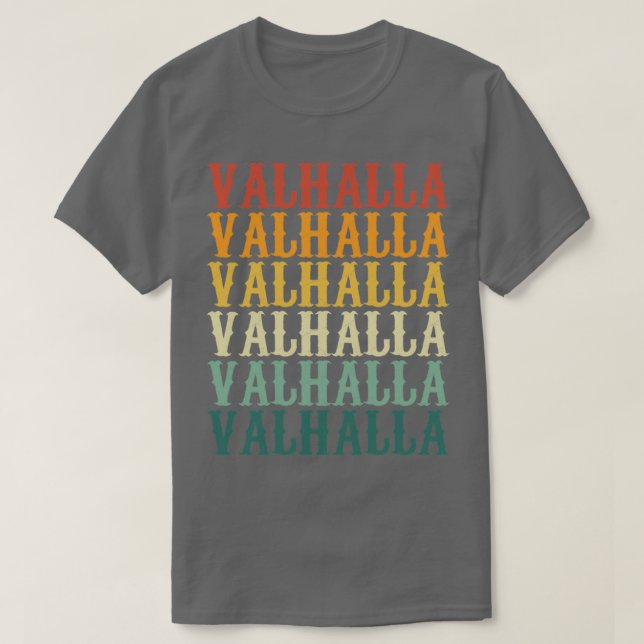Camiseta Valhalla en retro de color (Diseño del anverso)