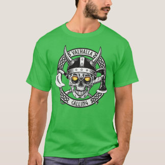 Camiseta Valhalla Llamando Al Skull Y Los Ejes
