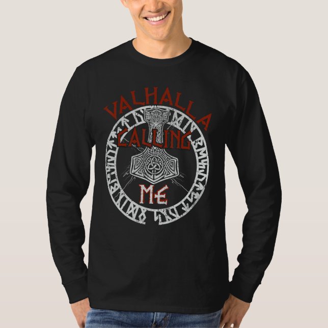 Camiseta Valhalla Me Llama Vikings Corre (Anverso)