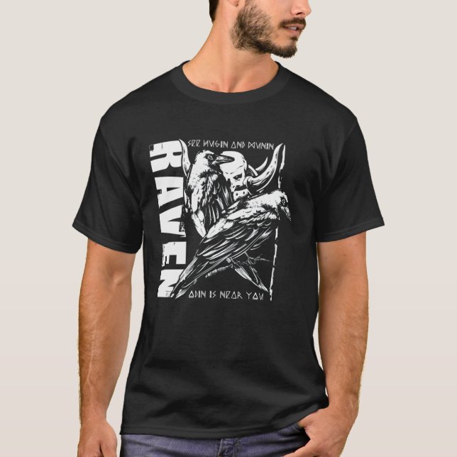 Camiseta Valhalla Raven Ravens Odin ejecuta la brújula nórd (Anverso)