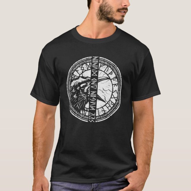 Camiseta Valhalla Raven Ravens Odin ejecuta la brújula nórd (Anverso)