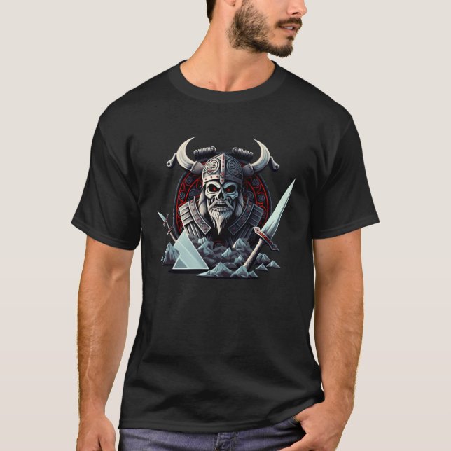 Camiseta Valhalla Viking Skeleton Strong Norse Warrior (Anverso)