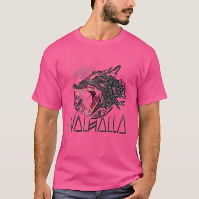Camiseta Valhalla Wolf Wolves Odins Geri Y Freki Viking W (Anverso)