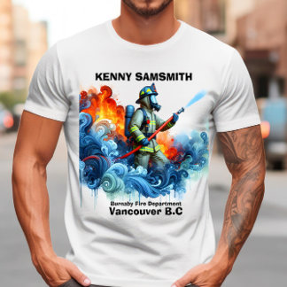 Camiseta Valiente bombero luchando contra las llamas con ol