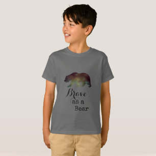 Camiseta Valiente como una osa tipografía de acuarela