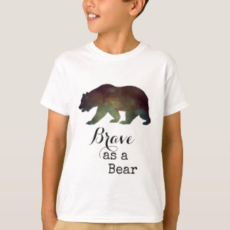 Camiseta Valiente como una osa tipografía de acuarela