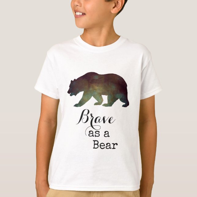 Camiseta Valiente como una osa tipografía de acuarela (Anverso)