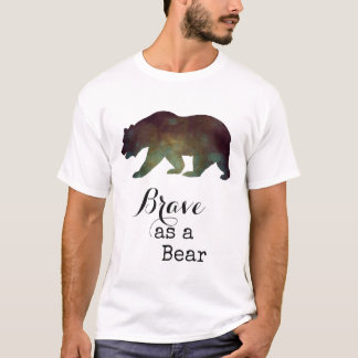 Camiseta Valiente como una osa tipografía de acuarela