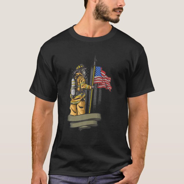 Camiseta Valiente día de bombero norteamericano (Anverso)