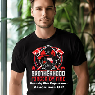 Camiseta Valiente encarnado en el equipo del bombero al ama