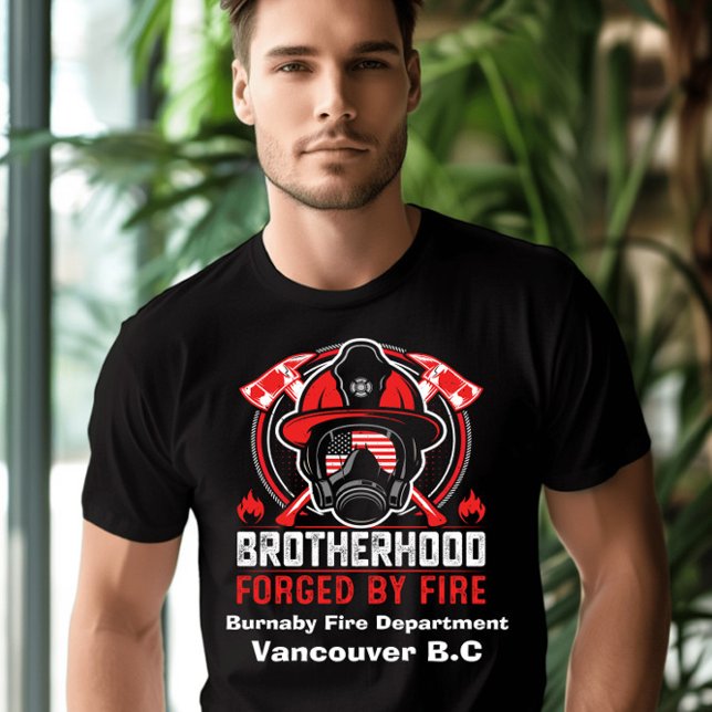 Camiseta Valiente encarnado en el equipo del bombero al ama (Subido por el creador)