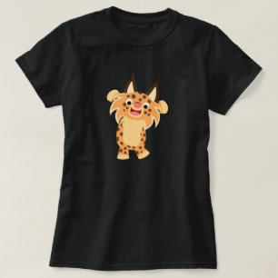 Camiseta valiente linda de las mujeres del lince