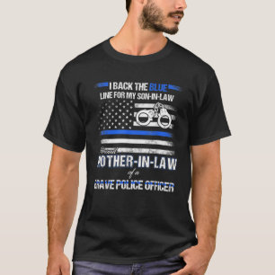 Camiseta Valiente Oficial De Policía Orgullosa Madre En Der