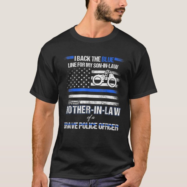 Camiseta Valiente Oficial De Policía Orgullosa Madre En Der (Anverso)