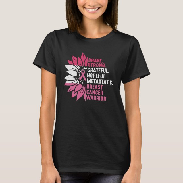 Camiseta Valiente y esperanzadora conciencia sobre el cánce (Anverso)