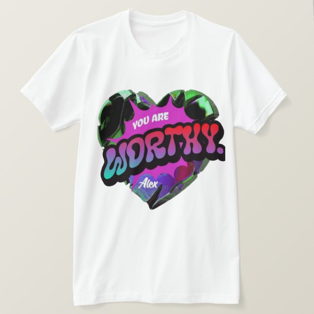 Camiseta valiosa - Fortaleciendo el amor propio y  (Anverso del diseño)