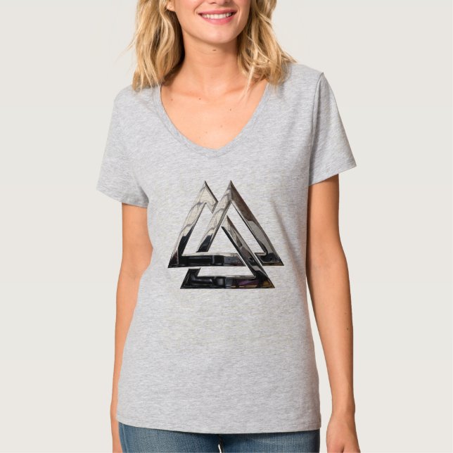 Camiseta Valknut - plata (Anverso)