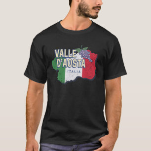 Camiseta Valle de Aosta Italia Región Retro Mapa de cosecha