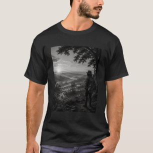 Camiseta Valle del Amanecer Viajero de Guitarra en Blanco y