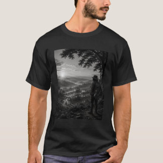 Camiseta Valle del Amanecer Viajero de Guitarra en Blanco y