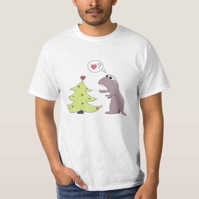 Camiseta Valor divertido del dinosaurio y del árbol de (Anverso)