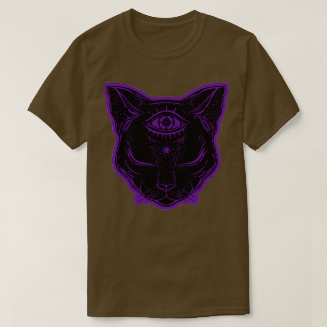 Camiseta valor nocturno de gato negro (Diseño del anverso)