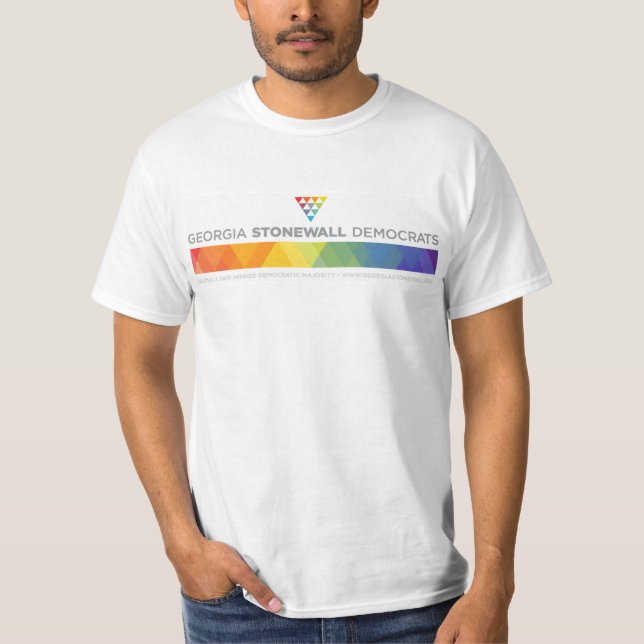 Camiseta Valor t de Georgia Stonewall Demócratas (Anverso)