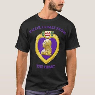 Camiseta Valor Viene De Heart Purple Heart Military D