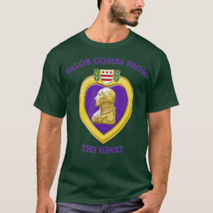 Camiseta Valor Viene De Heart Purple Heart Military D