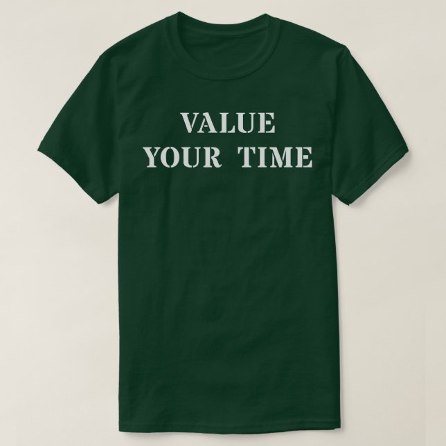 Camiseta Valora tu tiempo (Diseño del anverso)