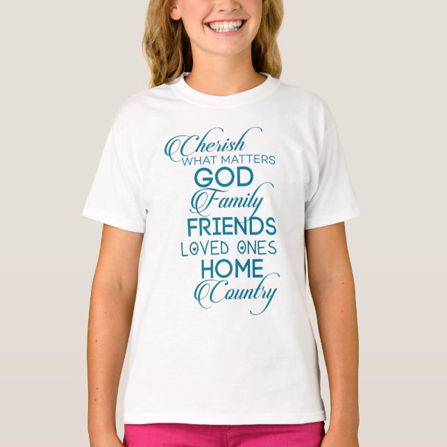 Camiseta Valorar lo que importa Verde azulado (Anverso)