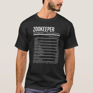 Camiseta Valores nutricionales del cuidador de zoológico  H