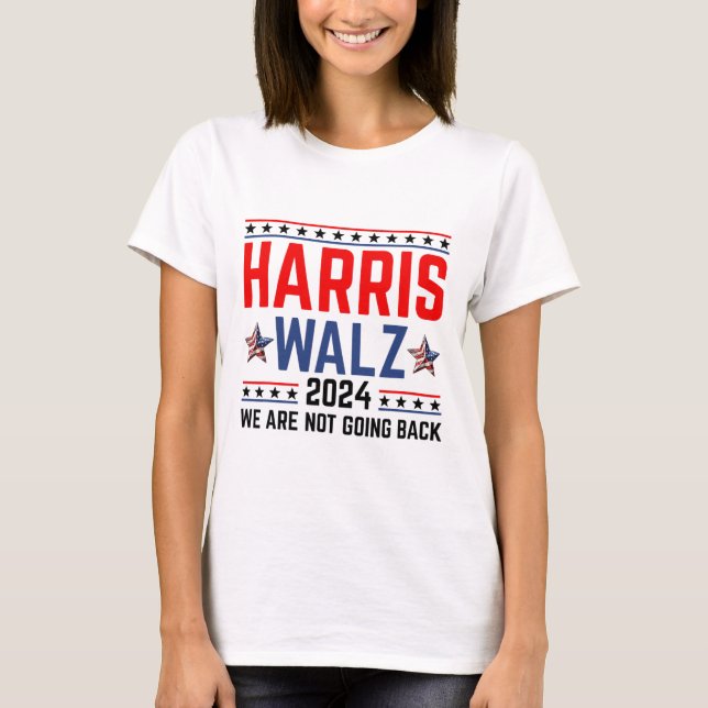 Camiseta Vals 2024 Elecciones Kamala Harris Tim Waltz 2024  (Anverso)