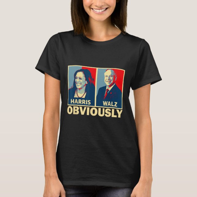 Camiseta Vals 2024 Obviamente Tim Walz Kamala Harris 2024 (Anverso)