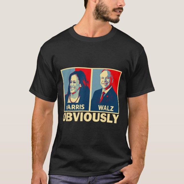 Camiseta Vals 2024 Obviamente Tim Walz Kamala Harris 2024 (Anverso)