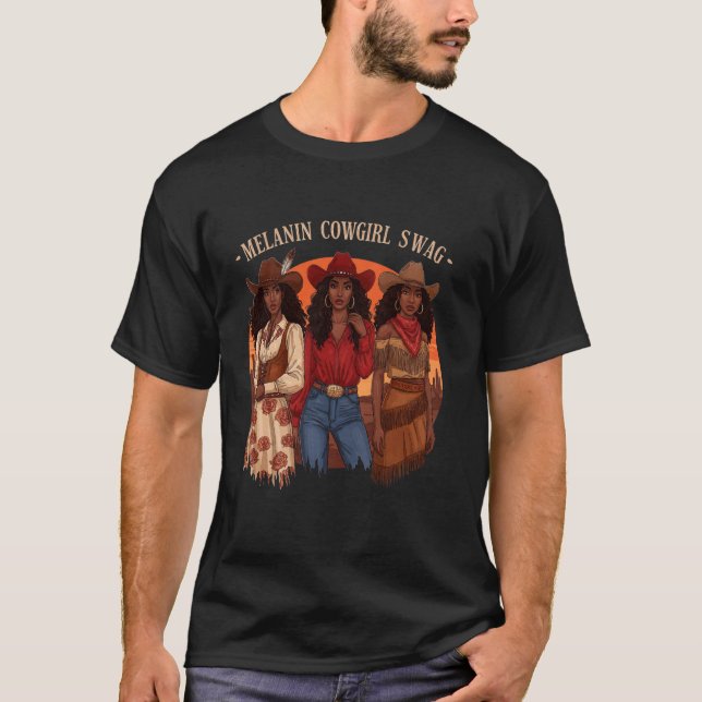 Camiseta Vámonos Chicas Retro Oeste País Melanina Vaquera (Anverso)