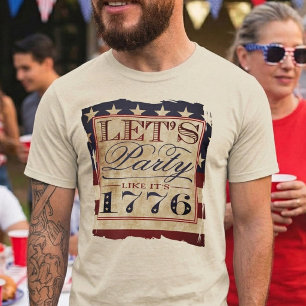 Camiseta Vámonos de fiesta como si fuera 1776   Vintage 4 d