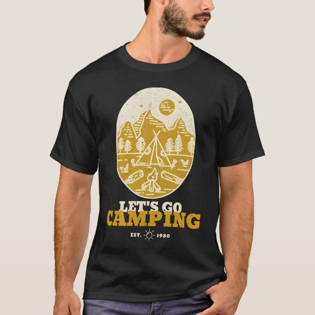 Camiseta Vamos a acampar Adventureee retro (Anverso)
