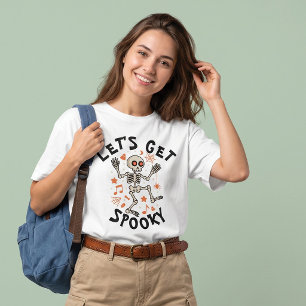 Camiseta Vamos a Bailar Esqueleto Espeluznante Halloween